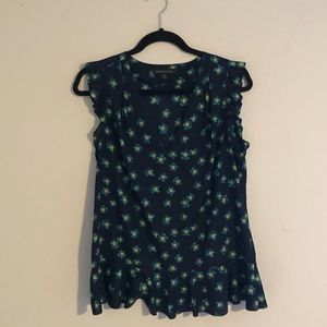 V-neck Floral Peplum Blouse